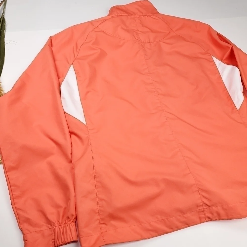 NIKE Golf Orange Wht Light Pullover Windbreaker M